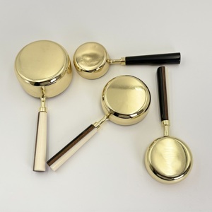 Juego de 4 Tazas y Cucharas Medidoras de Acero Inoxidable con Acabado PVD Dorado y Mango de Resina, Gran Demanda en el Mercado - Product Image 5