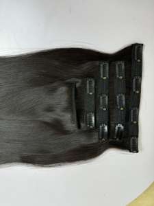 Extensions de cheveux à clips droits en gros, 100% cheveux humains, cheveux vierges, double trame, extensions à clips, toutes textures, de 8 à 40 pouces - Product Image 4