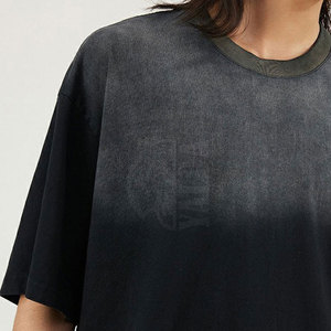 T-shirt personnalisé avec logo imprimé, effet délavé, pour homme, manches courtes, 100 % coton, coupe ample, couleur unie, séchage rapide, respirant - Product Image 6