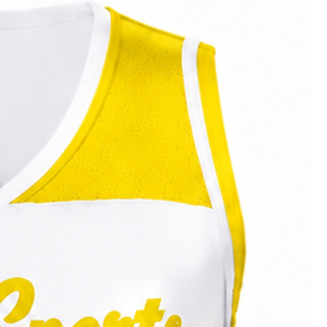 Maillot de cheerleading jaune sublimé sans manches, tenue de sport athlétique pour l'entraînement et la compétition - Product Image 3