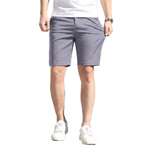 Shorts Bermuda pour homme, couleur unie, taille mi-haute, décontractés, séchage rapide, taille élastique, en polyester, pour l'été - Product Image 2