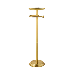Porte-serviettes en laiton fait main avec finition dorée, idéal pour la maison, les hôtels, les villas, les salles de bain, les toilettes, type sur pied - Product Image 2