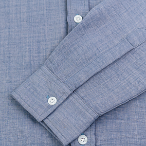 Chemise décontractée pour homme à col mandarin blanc, manches longues, 100% coton popeline, respirante, style été - Product Image 4