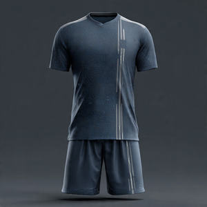 Maillot de football pour homme à rayures rouges et noires, col en V, manches courtes, sublimé, respirant, coupe athlétique, adulte, toutes saisons - Product Image 3
