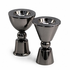 Metal Middle Eastern Incense Burner Modern Minimalist Arabic Mubkhar Glossy Gunmetal Censer For <b>Oud</b> <b>Bakhoor</b> Home Decor Office - Product Image 1