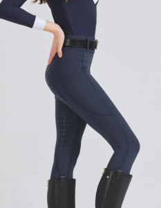Culotte d'équitation unisexe en jean léger, taille mi-haute, fermeture éclair, coupe slim extensible, antidérapante - Product Image 4
