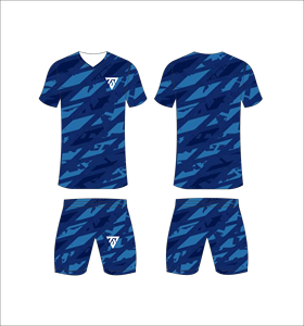 Custom Sublimation Soccer Jersey Set Men <b>Red</b> Black Chevron Brush Stroke Hexagon Pattern Football Uniform Quick Dry Training Kits - Product Image 3