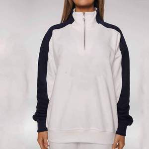 Sudadera de Mujer Index Apparel, Blanca, de Forro Polar, con Cierre de Cremallera de un Cuarto, Manga Larga, Corte Regular, Transpirable, para Otoño - Product Image 3