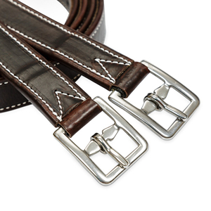Étriers de cheval en cuir indien de qualité supérieure, personnalisables, équipement d'équitation réglable, boucles en acier inoxydable pour la sécurité - Product Image 1