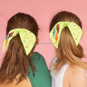 Chouchou perlé de football jour de match cravate de cheveux perle de rocaille casque arc élastique bandeau personnalisé Cheer cheveux écologiques faits à la main - Product Image 6