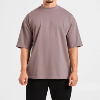 T-shirt surdimensionné personnalisé pour homme en polyester/coton tricoté avec impression numérique, épaules tombantes longues, logo couleur personnalisée
