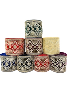 Encaje de algodón bordado de calidad premium hecho con hilos de algodón suaves y duraderos. - Product Image 3