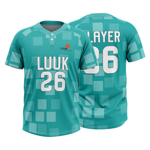 Camiseta de Uniforme de Béisbol de 2 Botones con Nombre, Número y Logotipo Personalizados para Clubes y Ligas, Pedidos al por Mayor y de Proveedores OEM - Product Image 4