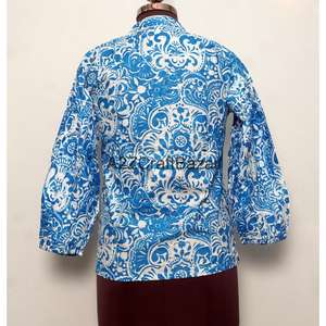 Vestidos Casuales de Verano Coreanos 100% Algodón para Mujer, Mini Vestido con Manga 3/4, Cuello Redondo, Estampado Floral, Moderno, Holgado y Ecológico - Product Image 6