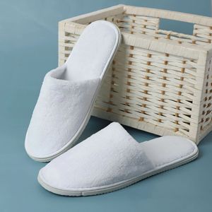 Chaussons jetables écologiques en tissu éponge véritable, doux, antidérapants, légers en mousse, pour hôtels, compagnies aériennes, spas et hôtellerie - Product Image 2
