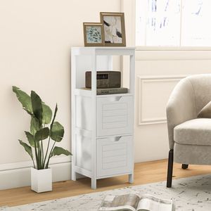 ตู้เก็บของอเนกประสงค์แบบตั้งพื้นทำจากไม้ พร้อมชั้นวางของ 1 ชิ้น ตู้เก็บของสำหรับห้องน้ำ - Product Image 3