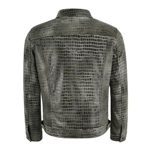 Custom Genuine Python Pattern <b>Leather</b> <b>Jacket</b> Men Luxury Motorcycle Outerwear OEM ODM Factory Sample Service Available - Product Image 6