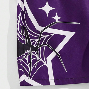 Pantalones Cortos Deportivos Personalizables para Hombre con Estampado de Telaraña de Los Ángeles, Cintura Media, Cordón Ajustable, Transpirables, Estilo Urbano, Poliéster - Product Image 5