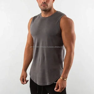 Débardeurs pour hommes en coton de haute qualité, logo personnalisé imprimé, veste de sport de fitness, respirant, uni, extensible, décontracté, broderie 3D - Product Image 4