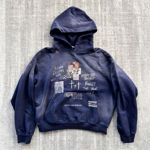 เสื้อฮู้ดดี้โอเวอร์ไซส์แบบสั่งทำพิเศษ ผ้าฝ้ายฟลีซเนื้อหนาพรีเมียม พิมพ์ลายกราฟิกสไตล์วินเทจ ลุคดิสเทรส สตรีทแวร์ OEM - Product Image 1