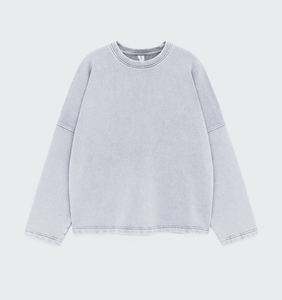 Sweat-shirt à col rond pour femme en coton 100% lavé, de haute qualité, respirant, décontracté, vêtements pour femme, logo personnalisé - Product Image 4