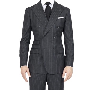 Costume d'homme d'affaires de haute qualité service OEM respirant à fines rayures anti-rides anti-rétrécissement spécial pour 4 saisons élégant - Product Image 1