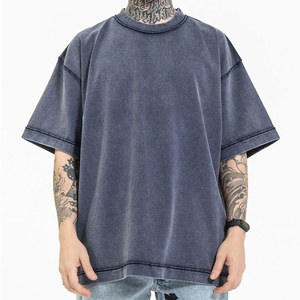 T-shirt en coton uni surdimensionné pour homme, personnalisé avec votre marque, à manches courtes, col rond, décontracté, en jersey tricoté, design simple - Product Image 1