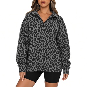 Pink Camo Print Half <b>Zip</b> Pullover <b>Sweatshirt</b> Long Sleeve Oversized Relaxed Fit <b>Quarter</b> <b>Zip</b> Top Casual Streetwear <b>Sweatshirt</b> - Product Image 4