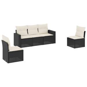 Conjunto de Sofás Grandes para Jardín en Ratán PE Negro con Acero con Recubrimiento en Polvo, Muebles de Exterior Premium - Product Image 2