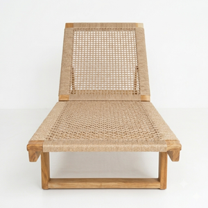 Silla de Jardín Moderna de Madera de Teca con Cuerda Tejida, Silla de Exterior para Patio, Terraza, Balcón, Muebles de Lujo, Fabricante - Product Image 3