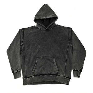 Vente en gros de sweats à capuche de haute qualité en coton 100% délavé à l'acide, effet délavé soleil, personnalisables, avec impression de strass, en tissu polaire - Product Image 6
