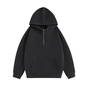 New Arrival Casual Good Selling Men's Quarter Zipper Hooded Hoodies 100% Cotton Fleece Breathable Long Sleeve Sweatshirts - Product Image 6