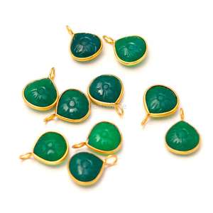 Natural Green Onyx Flower Flower Pendant <b>Charm</b> 925 Sterling <b>Silver</b> Jewelry Hand Carved Gemstone Pendant Heart <b>Charm</b> For Jewelry - Product Image 3