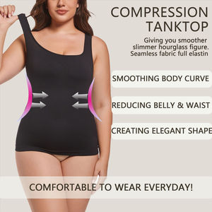 Top sin mangas de cuello redondo liso de alta calidad para uso exterior, mono moldeador de cuerpo y cintura para mujer - Product Image 5