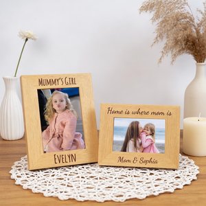 Cadre photo en bois rustique fait main et écologique, support photo personnalisé, présentoir de table ou mural, souvenirs de famille, cadeaux de mariage Khadim - Product Image 3