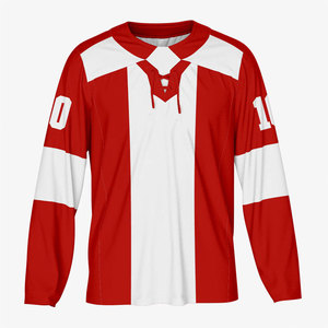 Maillot de hockey sur glace personnalisé par sublimation, haute qualité, 100% polyester, imprimé, respirant, pour entraînement - Product Image 1
