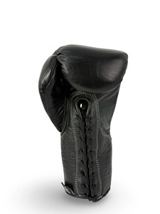 Gants de boxe No Boxing No Life, entièrement noirs, pour entraînement et compétition de kickboxing, 100% cuir véritable. - Product Image 4