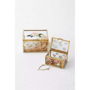 Boîte en verre transparent et laiton faite à la main avec bordure festonnée, boîte d'emballage de luxe pour bijoux, boîte de rangement décorative de table, boîte à souvenirs - Product Image 3