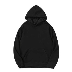 Men's <b>Black</b> Hooded <b>Sweatshirt</b> Regular Fit Cotton French Terry Casual Pullover with Pocket Winter Eco-Friendly - Product Image 6