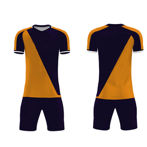 Conjunto de Camiseta de Fútbol de Manga Corta con Cuello en V para Hombre, Diseño de Bloques de Color, Transpirable, Uniforme de Poliéster Sublimado - Product Image 2