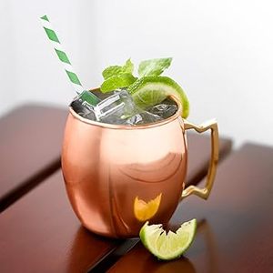 Mug Moscow Mule en acier, durable, en cuivre martelé, pour whisky, bière, vodka, cocktails, service de cuisine et de restaurant - Product Image 5