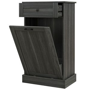 Mobile da Cucina Indipendente Grigio Antracite con Cestino Ribaltabile e Cassetto per Stoccaggio - Product Image 1