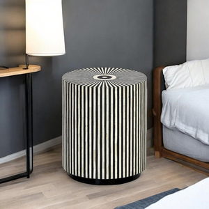 Table basse Art Déco artisanale 100% exclusive en os de buffle noir et blanc incrusté, qualité standard, pour la maison, les mariages et les occasions spéciales (Diwali) - Product Image 3