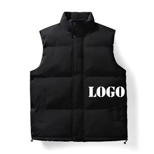 Gilet matelassé d'hiver pour homme grande taille, col montant, couleur unie, en polyester, décontracté, avec fermeture boutonnée, longueur standard - Product Image 6