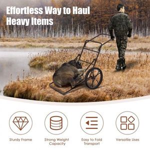 Carrello per Attrezzatura da Caccia al Cervo di Grande Capacità, Design Pieghevole per un Comodo Utilizzo in Campeggio - Product Image 2