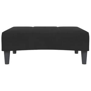 Poggiapiedi in Velluto Nero 100% Poliestere di Medie Dimensioni con Base in Plastica e Compensato - Sgabelli e Pouf - Product Image 4