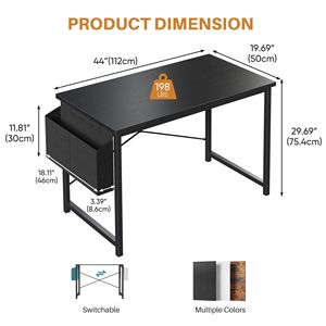 <b>Laptop</b> Table for Small Spaces Modern Home Office <b>Desk</b> with Storage Bag and Hook Study Writing Table - Product Image 2