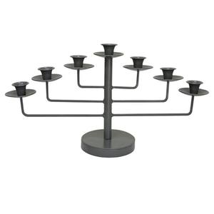 Ménorah moderne en métal noir à barres droites, porte-bougie décoratif classique pour table, pièce d'éclairage d'intérieur - Product Image 6