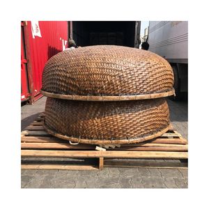 เรือไม้ไผ่เวียดนามทรงกลมสำหรับรีสอร์ท ตกปลาในทะเลสาบ ใช้สำหรับล่องเรือ ขนาด 8x0.6 เมตร ทนทาน เป็นมิตรกับสิ่งแวดล้อม สำหรับ 4 คน - Product Image 1