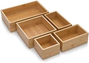 Bamboo Flatware <b>Drawer</b> Organizer Wooden <b>Storage</b> Tray for Kitchen Cabinet Countertop and Dining Room Use - Product Image 2